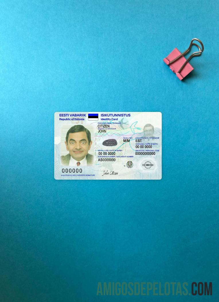 Estonia ID Card 2018 Present Version 2 olhar de foto frente modelo